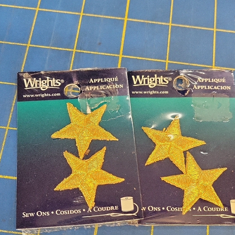 Wrights Gold Star Appliqué Set Of 2 Packs